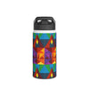 Water Bottle, Colorful Fun Design, Stainless Steel, Standard Lid