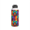 Water Bottle, Colorful Fun Design, Stainless Steel, Standard Lid