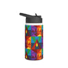 Water Bottle, Colorful Fun Design, Stainless Steel, Standard Lid