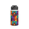 Water Bottle, Colorful Fun Design, Stainless Steel, Standard Lid