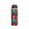 Water Bottle, Colorful Fun Design, Stainless Steel, Standard Lid