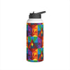 Water Bottle, Colorful Fun Design, Stainless Steel, Standard Lid