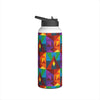 Water Bottle, Colorful Fun Design, Stainless Steel, Standard Lid